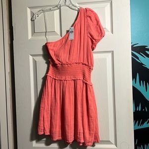 American Eagle One Shoulder Coral Dress